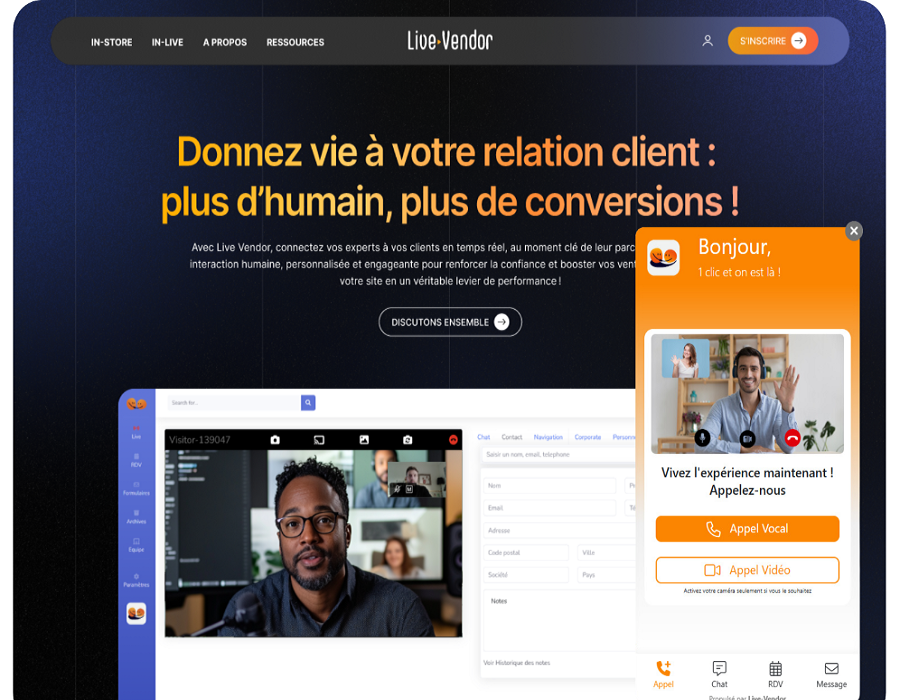 Live Vendor présente sa solution d’appels vidéo à un expert pour la vente de produits ou services en ligne